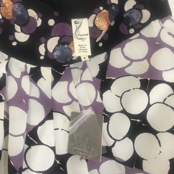 Anthropologie Floreat Silk Ocean Mist Skirt Sz. 4 BNWT - Picture 12 of 15